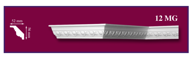 Preview: Zierleisten  12 MG mit Dekor Premium Styropor