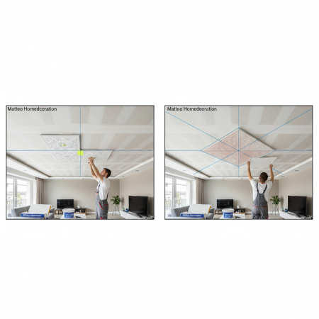 Preview: Deckenplatten MD 4014 LUX Polystyrol 50 x50 cm