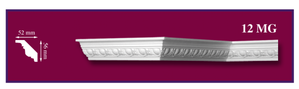 Zierleisten  12 MG mit Dekor Premium Styropor